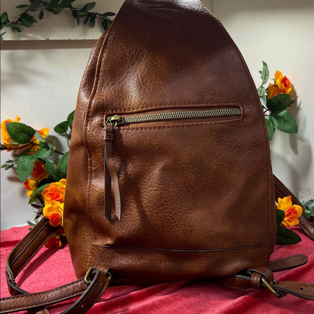 Brown Leather Sling Bag